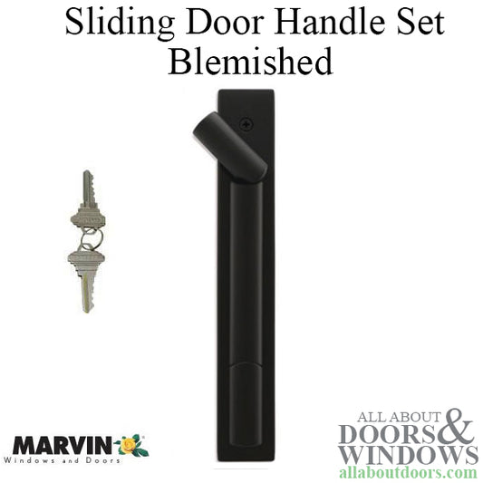 Marvin Contemporary Keyed Handle, Ultimate Sliding French Door, Blemished - Matte Black