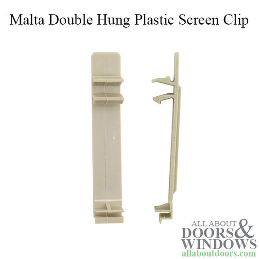 Discontinued - Malta Double Hung Plastic Screen Clip, 2-3/4 inch, 1994 Malta Classic View - Beige