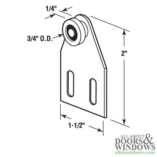 Shower door roller: 3/4  Wheel w/ Bracket - Shower door roller: 3/4  Wheel w/ Bracket