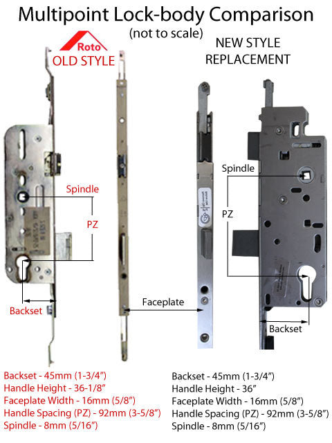 Roto Tongue Multipoint Lock 79-3/16 inch, 45mm Backset - Discontinued - See Replacement Options - Roto Tongue Multipoint Lock 79-3/16 inch, 45mm Backset - Discontinued - See Replacement Options