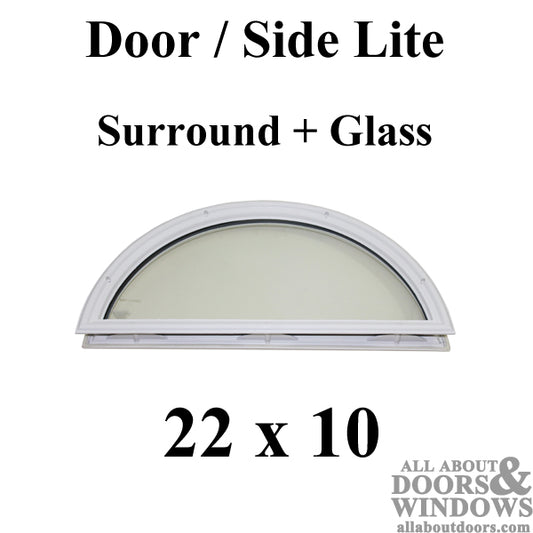 Therma-Tru 22 x 10 x 1/2 1-Lite Half-Round w/Glass surround  door lite