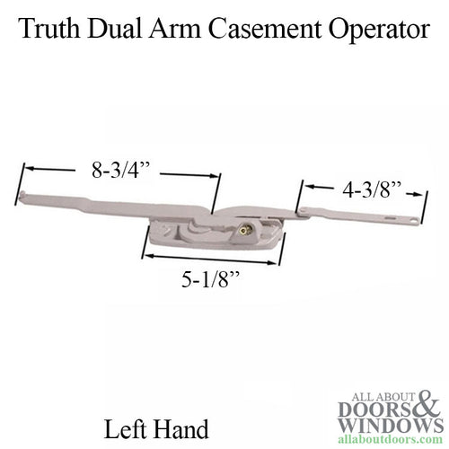 Truth 50.14 Encore Dual Arm casement window operator, Left Hand - Truth 50.14 Encore Dual Arm casement window operator, Left Hand