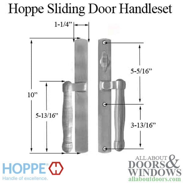 HOPPE HLS 9000 Sliding Door Handle Set Active Non-Keyed Outside Satin Nickel - HOPPE HLS 9000 Sliding Door Handle Set Active Non-Keyed Outside Satin Nickel