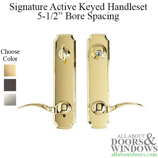 Signature Active Keyed Handleset with Deadbolt, 5-1/2" Bore Spacing