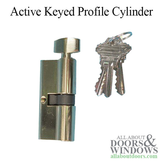 Active Keyed 35.5 / 35.5 Profile Cylinder - Single Cylinder,  SC Keyway 2-3/4 long - Polished Brass