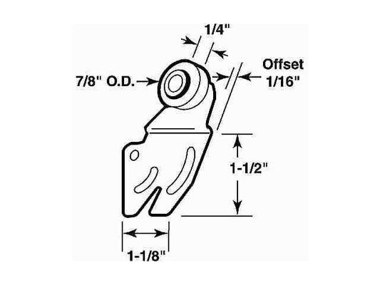 7/8 Roller, 1/16 Offset; Johnson Hardware closet door assembly