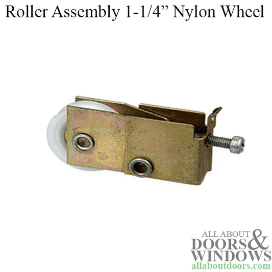 Sliding Door Roller With Steel L Tab Housing With 1.25 Inch Nylon Wheel