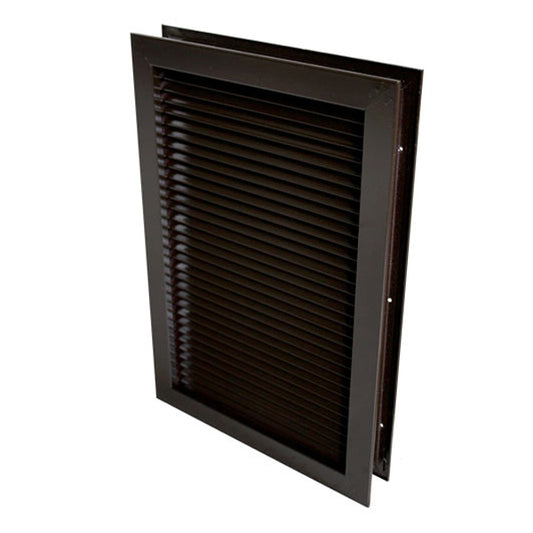 Commercial Door Lite Frame Vented Low Profile Metal Frame 12 Inch x 18 Inch Dark Bronze