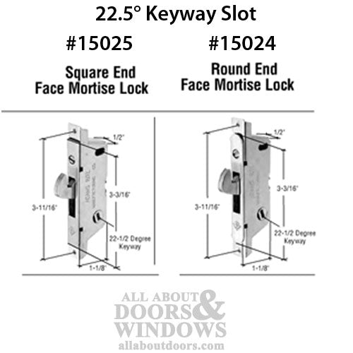 Adams Rite Mortise Lock 22.5 Slot - Square Face - Adams Rite Mortise Lock 22.5 Slot - Square Face