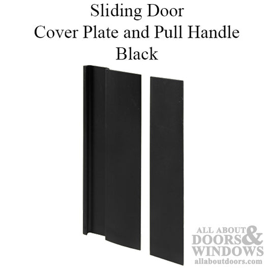 Aluminum Cover Plate and Pull Handle for Sliding Door - Black