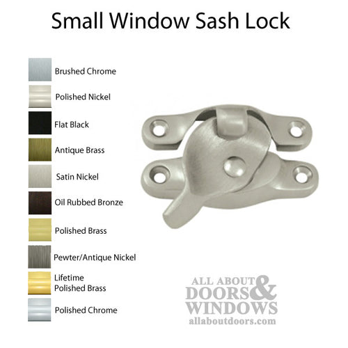 Small Window Sash Lock, Solid Brass - Choose Finish - Small Window Sash Lock, Solid Brass - Choose Finish