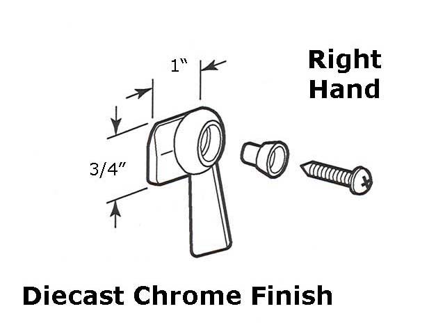 Latch - Vinyl and Aluminum Sash Hardware, Diecast, Chrome - Choose Handing - Latch - Vinyl and Aluminum Sash Hardware, Diecast, Chrome - Choose Handing