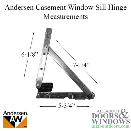 20 Inch Andersen Casement Hinge, Sill/Bottom, Right Hand - Limited Stock - 20 Inch Andersen Casement Hinge, Sill/Bottom, Right Hand - Limited Stock