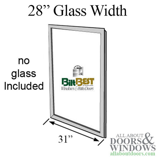 Bilt Best Primed wood casement sash stiles and rails 28" width (glass size); glass not included