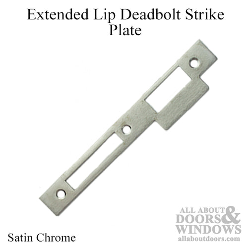 Strike Plate, Latch & Deadbolt, Square Corners - Satin Chrome - Strike Plate, Latch & Deadbolt, Square Corners - Satin Chrome