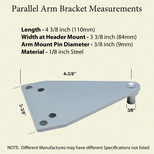 Parallel Arm Bracket / Mounting Plate for Commercial Door Closer, Choose Color - Parallel Arm Bracket / Mounting Plate for Commercial Door Closer, Choose Color