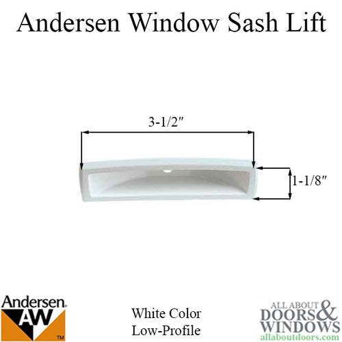 Andersen PSNL Low Profile Sash Lift - Plastic, White - Andersen PSNL Low Profile Sash Lift - Plastic, White