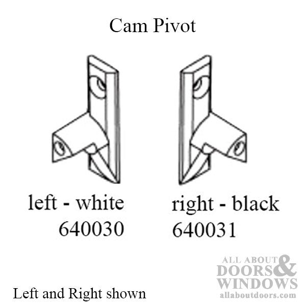 Tilt Window Cam Pivot, White - Left - Tilt Window Cam Pivot, White - Left