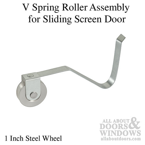 V Spring Tension Roller Assembly with 1 Inch Steel Wheel – Sliding Screen Door - V Spring Tension Roller Assembly with 1 Inch Steel Wheel – Sliding Screen Door