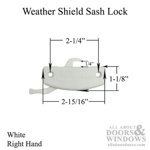 Sash Lock, Weather Shield Visions 2000 Single Hung Tilt Window in White - Choose Color - Sash Lock, Weather Shield Visions 2000 Single Hung Tilt Window in White - Choose Color