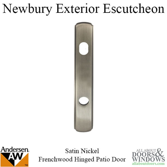 Newbury Passive Exterior Escutcheon Plate - Satin Nickel