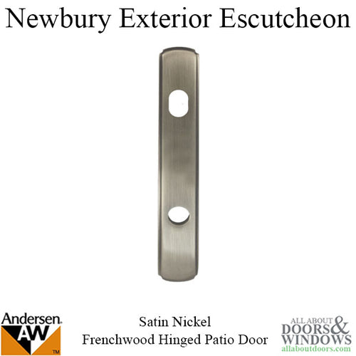 Newbury Passive Exterior Escutcheon Plate - Satin Nickel - Newbury Passive Exterior Escutcheon Plate - Satin Nickel