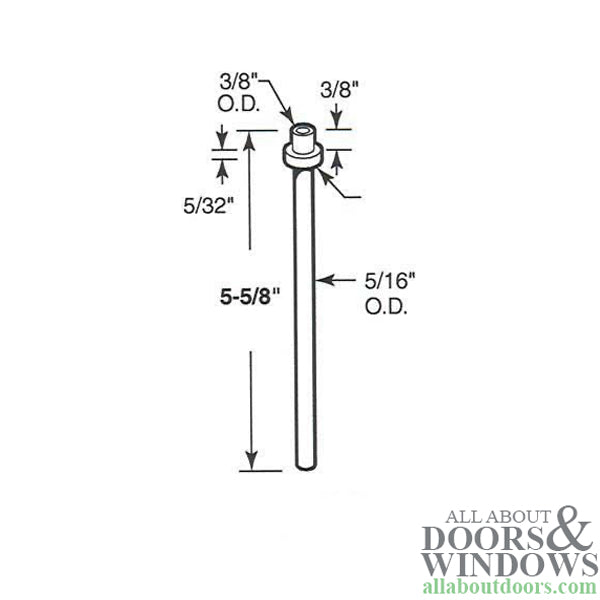 Pivot Rod, 5/16 inch,  Top, Metal bi-fold Door - Pivot Rod, 5/16 inch,  Top, Metal bi-fold Door