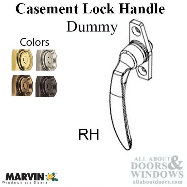 Marvin Push out Casement Lock Handle, Right Hand Dummy - Choose Color - Marvin Push out Casement Lock Handle, Right Hand Dummy - Choose Color