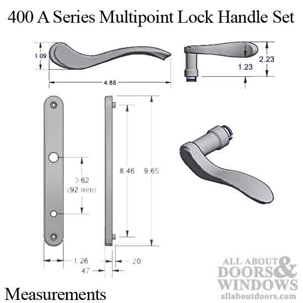 Active Handle Set 400 A Series Multi-Point Lock Trim - Right Hand - Choose Color - Active Handle Set 400 A Series Multi-Point Lock Trim - Right Hand - Choose Color