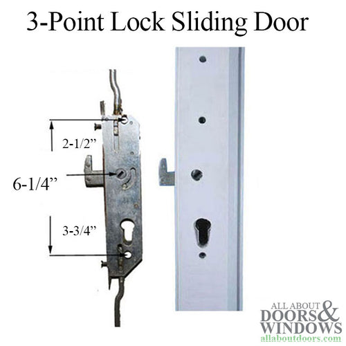 GLW Multi-Point Lock body, 3-point hook Sliding Door - GLW Multi-Point Lock body, 3-point hook Sliding Door