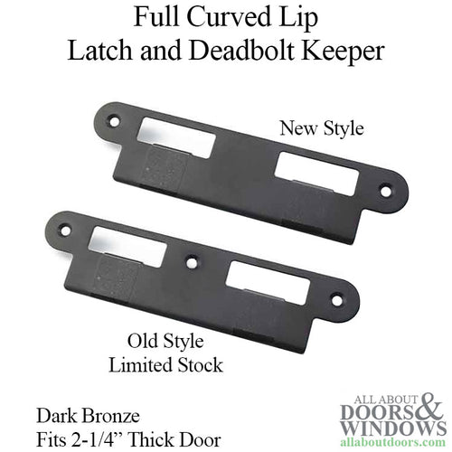 Latch & Deadbolt Strike Plate, 57mm Extended, 2-1/4 Door - Dark Bronze - Latch & Deadbolt Strike Plate, 57mm Extended, 2-1/4 Door - Dark Bronze