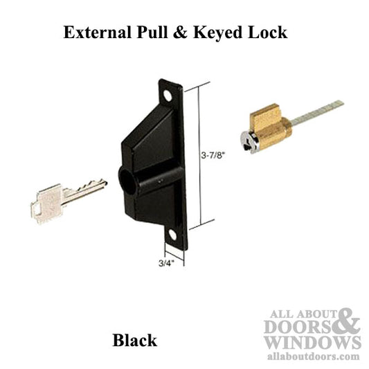 Discontinued - Outside Pull ,  3-7/8 H.C., Keyed - Weiser Keyway,  Black