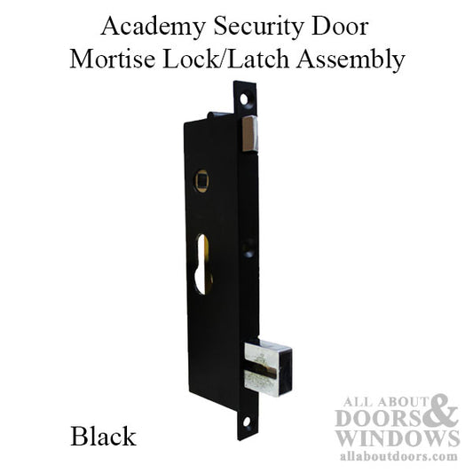 Academy Security Door Mortise Lock / Latch Assembly - Black