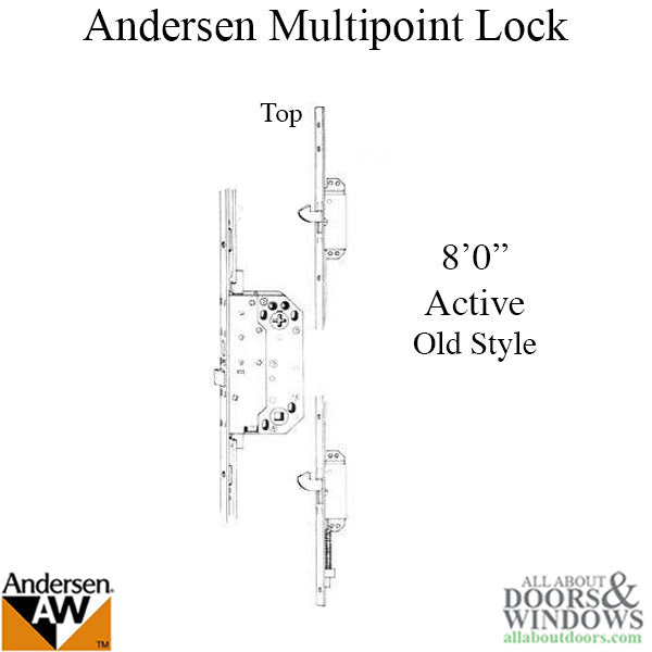 Andersen Multipoint Lock, FWH80 Active Door - Gold Face Discontinued - Andersen Multipoint Lock, FWH80 Active Door - Gold Face Discontinued