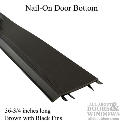 Door bottom, Vinyl Sweep, Weathershield Nail-On, 36-3/4 - Black Fins - Door bottom, Vinyl Sweep, Weathershield Nail-On, 36-3/4 - Black Fins