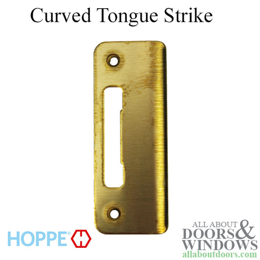 Strike Plate, PT0009N, Tongue curved lip 1.74 x 4.57 - Brass