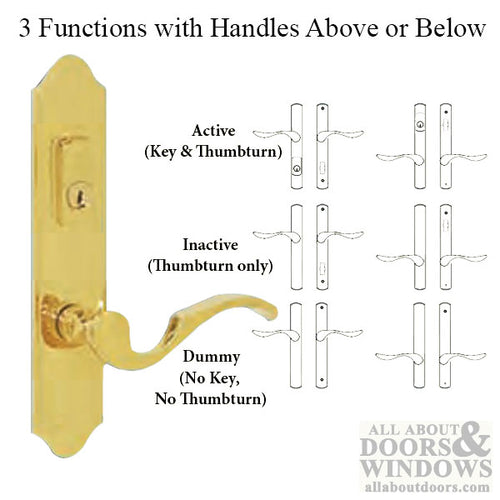 G-U Capri Lever, 45mm Plate, Solid Brass, Active, Keyed with Thumbturn (Lever Below Cylinder) - Choose Color - G-U Capri Lever, 45mm Plate, Solid Brass, Active, Keyed with Thumbturn (Lever Below Cylinder) - Choose Color