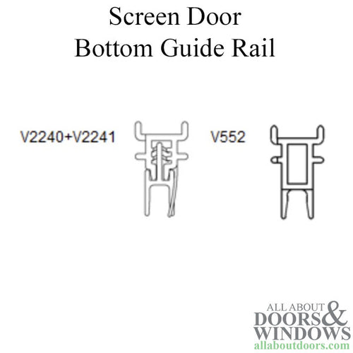 Marvin Weather Striping Bottom Guide Bar for Sliding Screen Doors - Marvin Weather Striping Bottom Guide Bar for Sliding Screen Doors