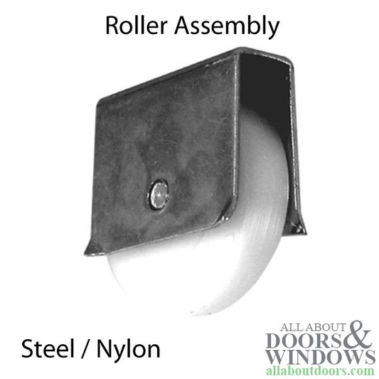 Roller Assembly (Flat) 3/4" Dia - Sliding Windows, Showcase / Storm - Steel / Nylon