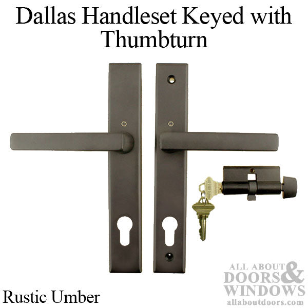 Dallas Contemporary Lever Handle, Keyed Active with Thumbturn,  M1643 / 2161N Set - Rustic Umber - Dallas Contemporary Lever Handle, Keyed Active with Thumbturn,  M1643 / 2161N Set - Rustic Umber