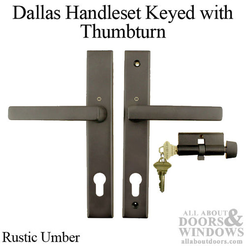 Dallas Contemporary Lever Handle, Keyed Active with Thumbturn,  M1643 / 2161N Set - Rustic Umber - Dallas Contemporary Lever Handle, Keyed Active with Thumbturn,  M1643 / 2161N Set - Rustic Umber