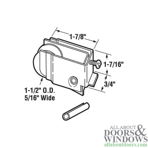 Sliding Door Roller for Lumidor and C.E. Stanley Doors 1.5 Inch Nylon Ball Bearing With Steel Housing - Sliding Door Roller for Lumidor and C.E. Stanley Doors 1.5 Inch Nylon Ball Bearing With Steel Housing