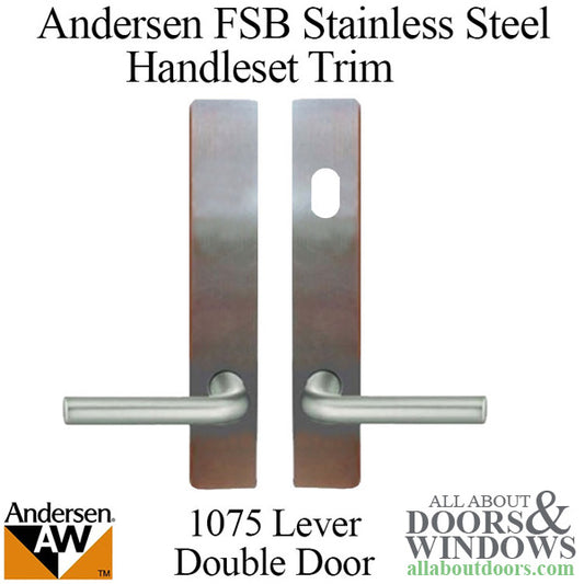 Andersen FSB 1075 Active Trim Set for Double Doors Stainless Steel Finish