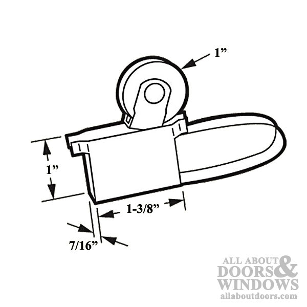 Top Mount Spring Tension Roller Assembly with 1 Inch Nylon Wheel for Sliding Screen Door - Top Mount Spring Tension Roller Assembly with 1 Inch Nylon Wheel for Sliding Screen Door