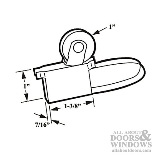 Top Mount Spring Tension Roller Assembly with 1 Inch Nylon Wheel for Sliding Screen Door - Top Mount Spring Tension Roller Assembly with 1 Inch Nylon Wheel for Sliding Screen Door