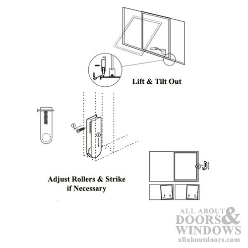 Bottom Mount Roller Assembly with 9/16 Inch Wheel for Sliding Screen Door - Bottom Mount Roller Assembly with 9/16 Inch Wheel for Sliding Screen Door