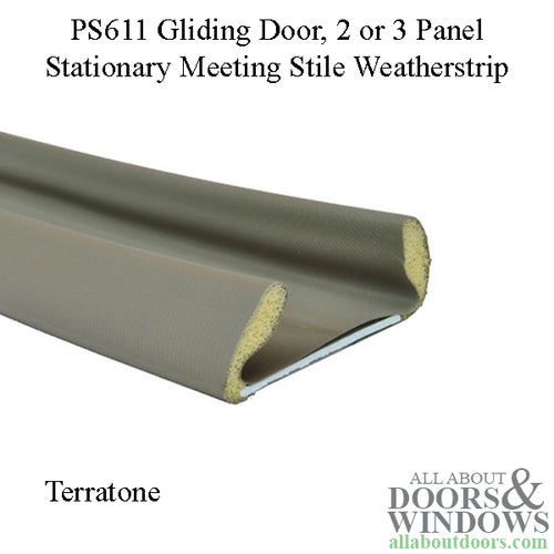 Andersen Perma-Shield PS611 Gliding Door, Stationary Meeting Stile Weatherstrip - Terratone - Andersen Perma-Shield PS611 Gliding Door, Stationary Meeting Stile Weatherstrip - Terratone