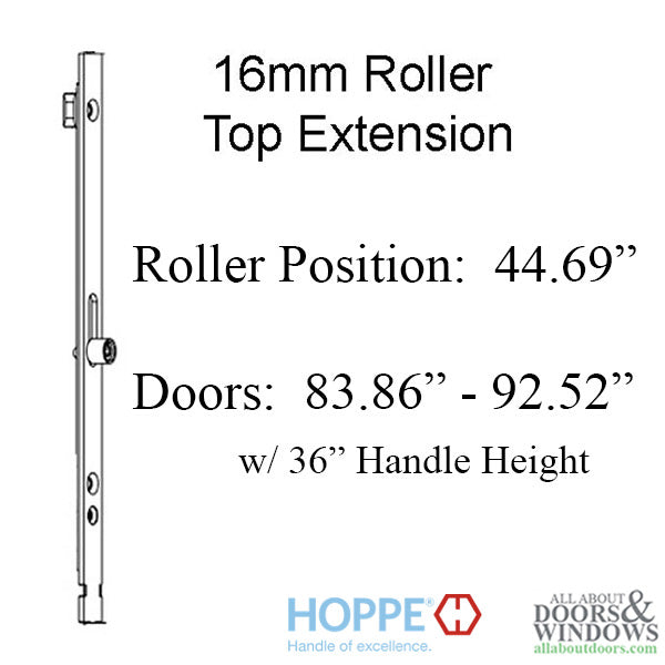 16mm Manual Top Extension, Roller @ 44.69