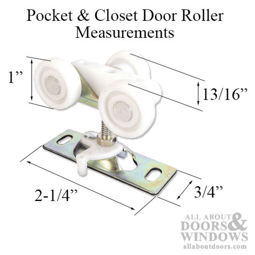 1 inch wheel, 3 Roller hanger for pocket door - 1 inch wheel, 3 Roller hanger for pocket door