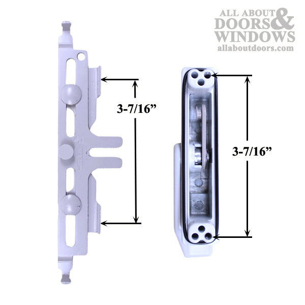 LH Multipoint Sash Lock w/ Bracket & Cylindrical Rivet Sleeve - Tie Bar Application - Choose Color - LH Multipoint Sash Lock w/ Bracket & Cylindrical Rivet Sleeve - Tie Bar Application - Choose Color